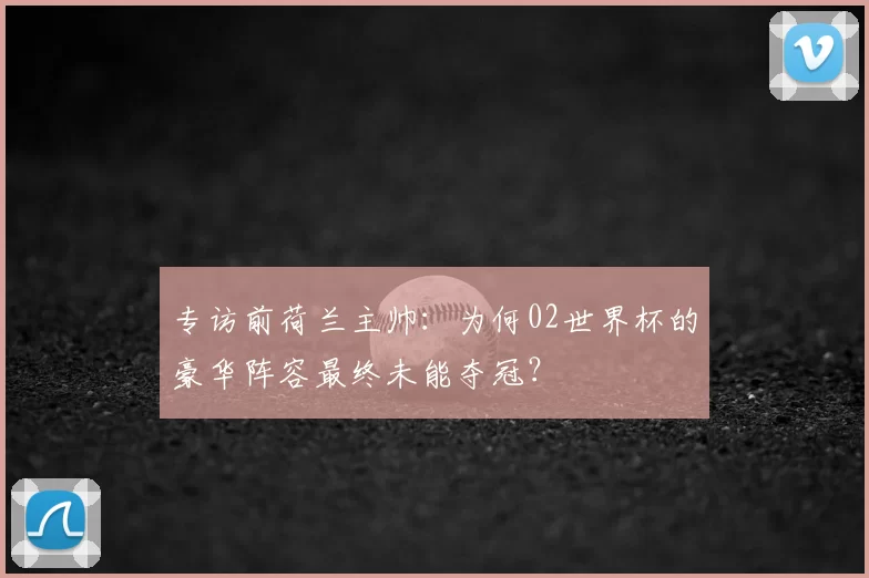 专访前荷兰主帅:为何02世界杯的豪华阵容最终未能夺冠?