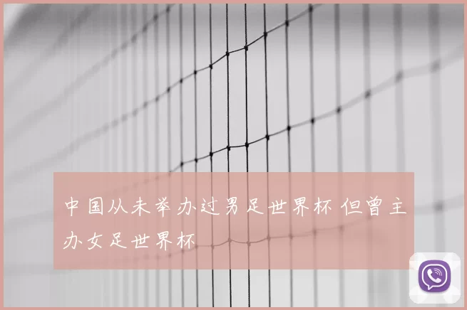 中国从未举办过男足世界杯 但曾主办女足世界杯